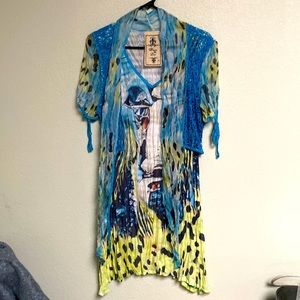 Fleur De Lis Sexy Sheer Cover-Up Size XL